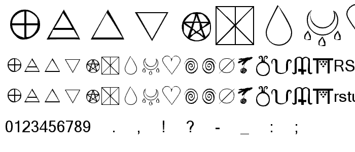 KR Wiccan Symbols font